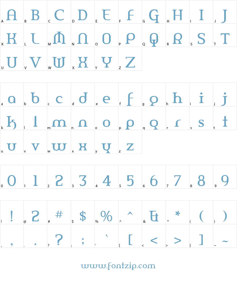 Amerika Pro Font Character
